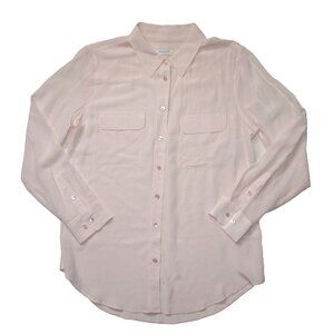 NWT Equipment Slim Signature in Lilac Snow Washed Silk Button Down Shirt L $214